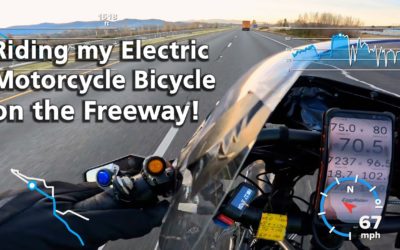 Riding my Electric Motorcycle Bicycle on the Freeway!